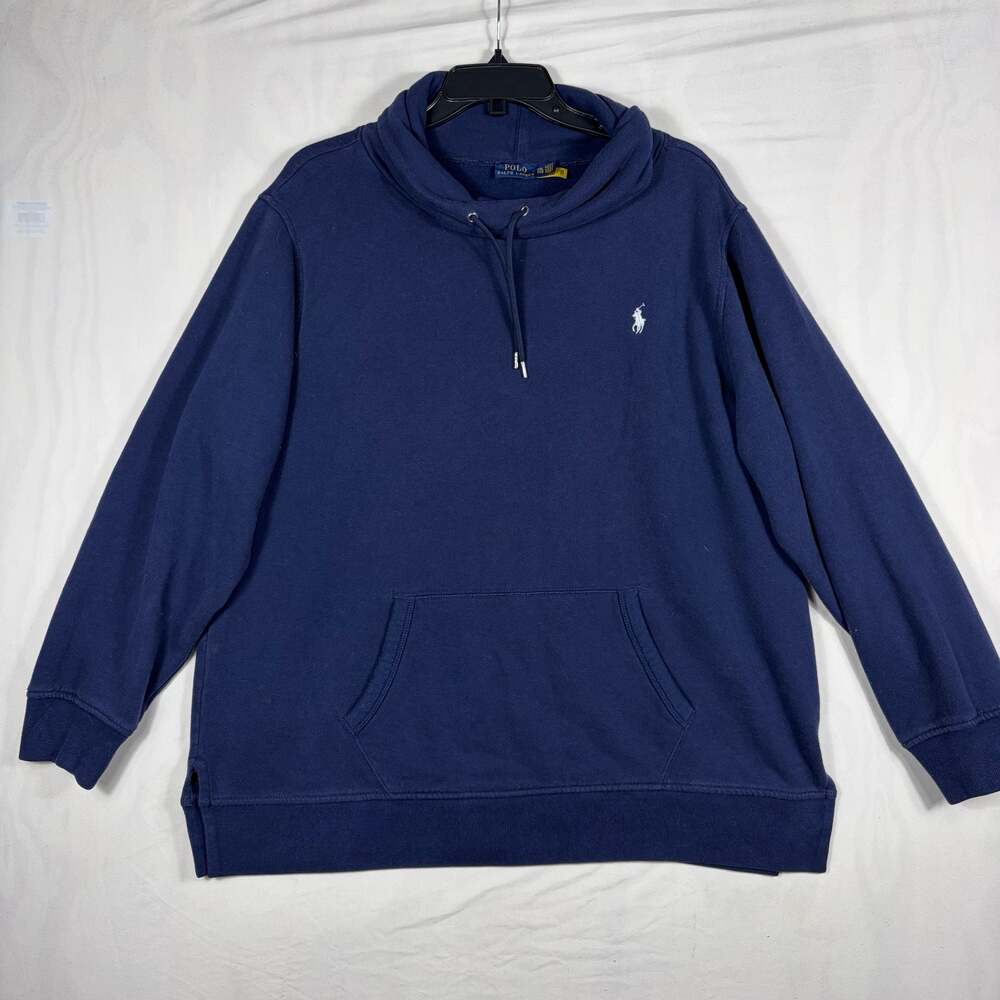 Polo Ralph Lauren Navy Blue Cowl Neck Hoodie Sweatshirt XXL